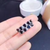 Spinel Oval Cut Wedding Band in Sterling Silver with White Gold Plating