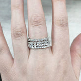 4-Piece Wedding Band Set with Sona Simulated Diamonds in 925 Sterling Silver