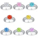 2.0-Carat Round Cut Simulated Diamond Wedding Set with Accents