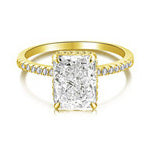 Accented 4.0-Carat Radiant Cut Multi-Colored Simulated Diamond Engagement Ring