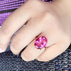 Topaz Oval Cut Engagement Ring in Sterling Silver