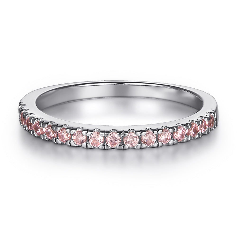 0.8-Carat Round Cut Simulated Pink & Colorless Diamond Halo Wedding Set in White Gold-Plated Sterling Silver