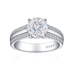 2.0-Carat Round Cut Simulated Diamond Wedding Set with Accents