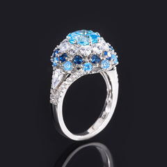 2.0-Carat 8mm Cushion Cut Simulated Aquamarine Engagement Ring