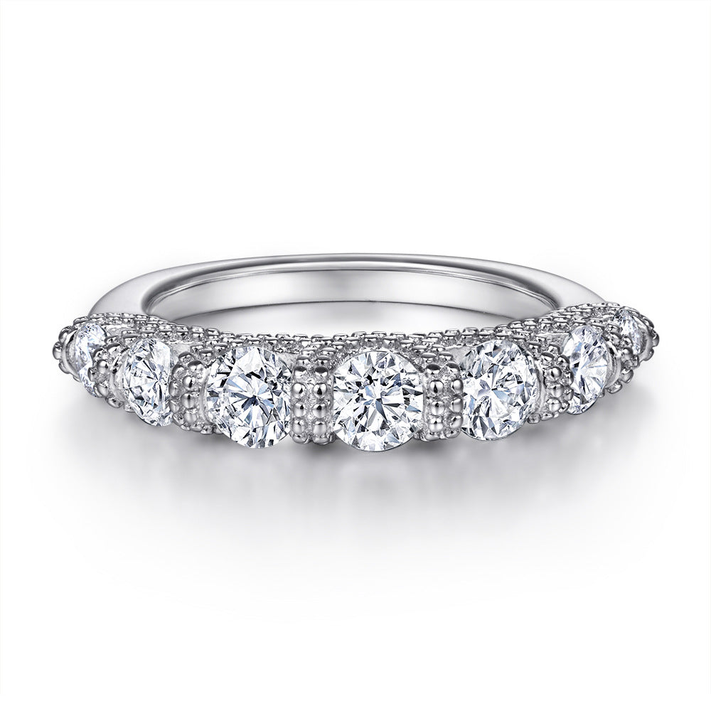 2.0-Carat Round Cut Simulated Diamond Wedding Set in White Gold-Plated Sterling Silver