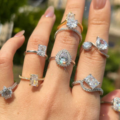 1.2-Carat Pear Cut Simulated Colorless Diamond Engagement Ring with Standard Setting