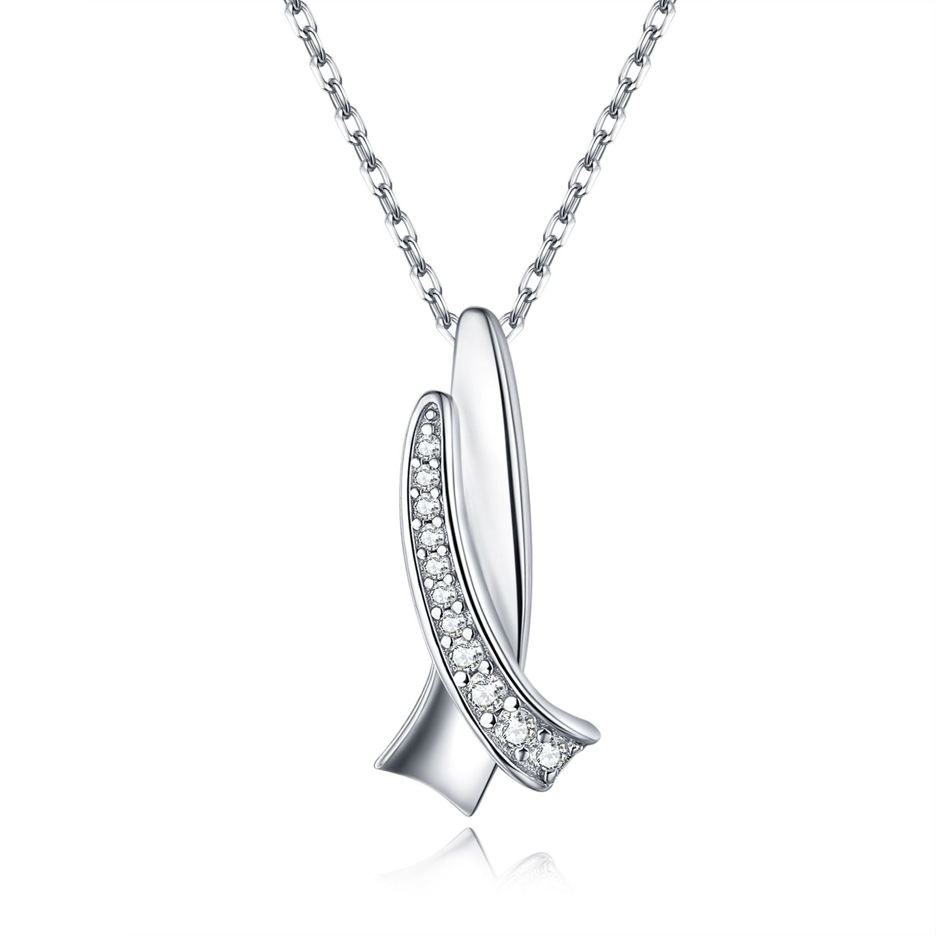 Elegant Simulated Diamond Jewelry Set in Sterling Silver with White Gold Plating