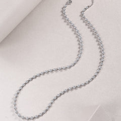 Moissanite Tennis Necklace in Sterling Silver with White Gold Plating with GRA Certificate