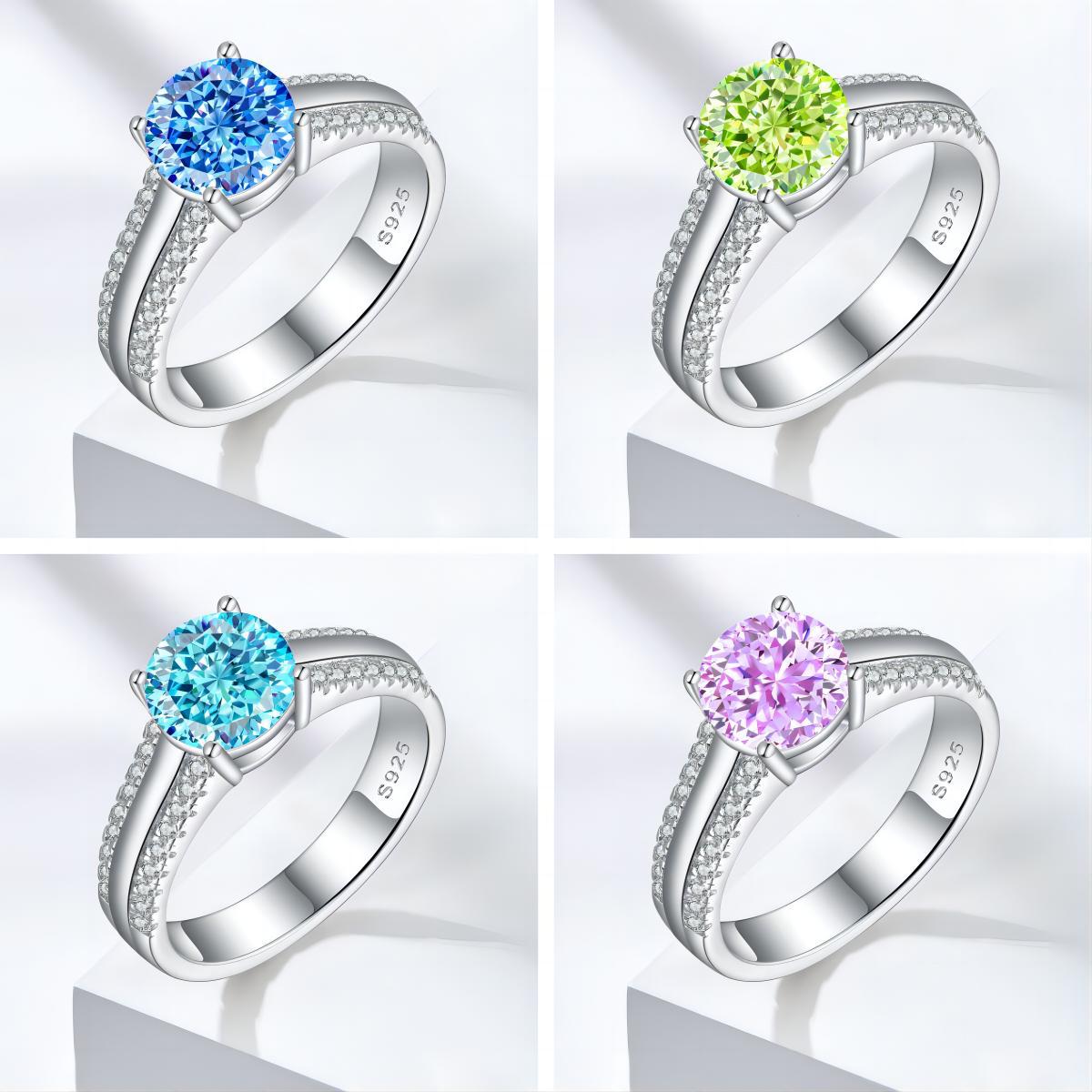 2.0-Carat Round Cut Simulated Diamond Wedding Set with Accents