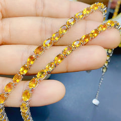 Fresh and Simple Citrine Bracelet in Sterling Silver with 4mm x 6mm Stones