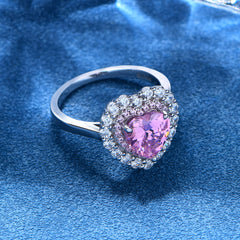 Heart-Cut Pink and Yellow Simulated Diamond Jewelry Set in Sterling Silver