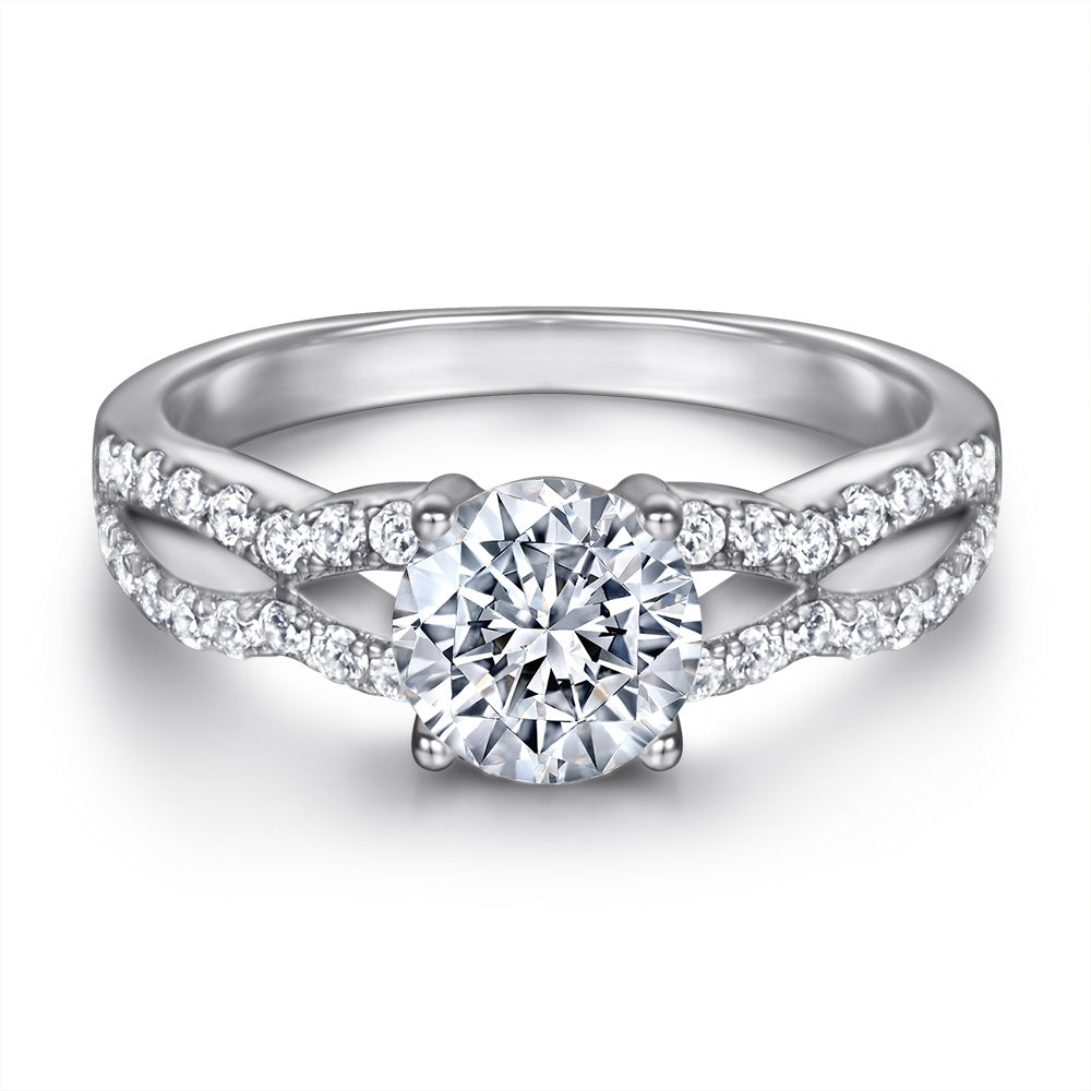 1.0-Carat Round Cut Simulated Colorless Diamond Wedding Set