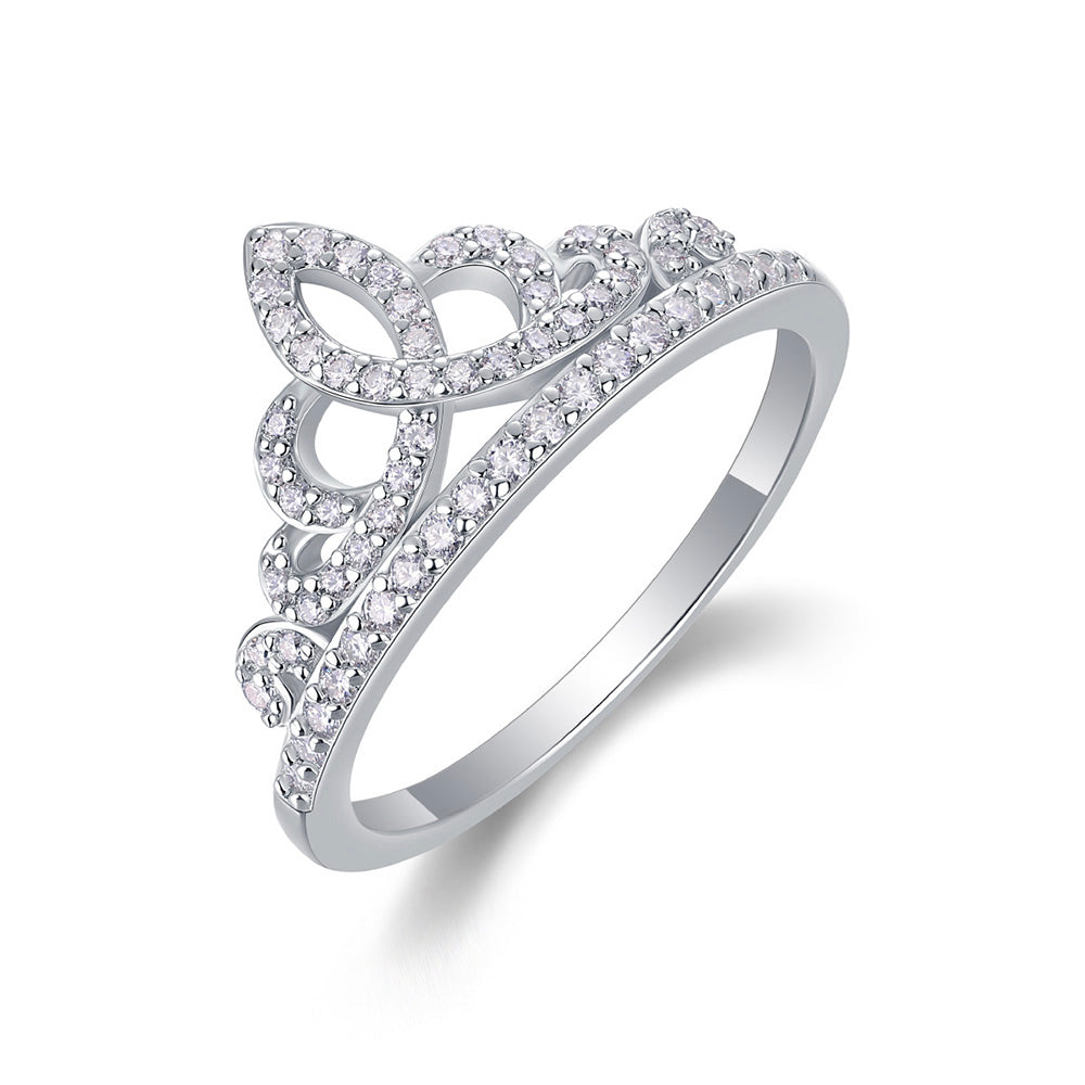 Round Moissanite Luxury Paved Wedding Band in Sterling Silver with GRA Certificate