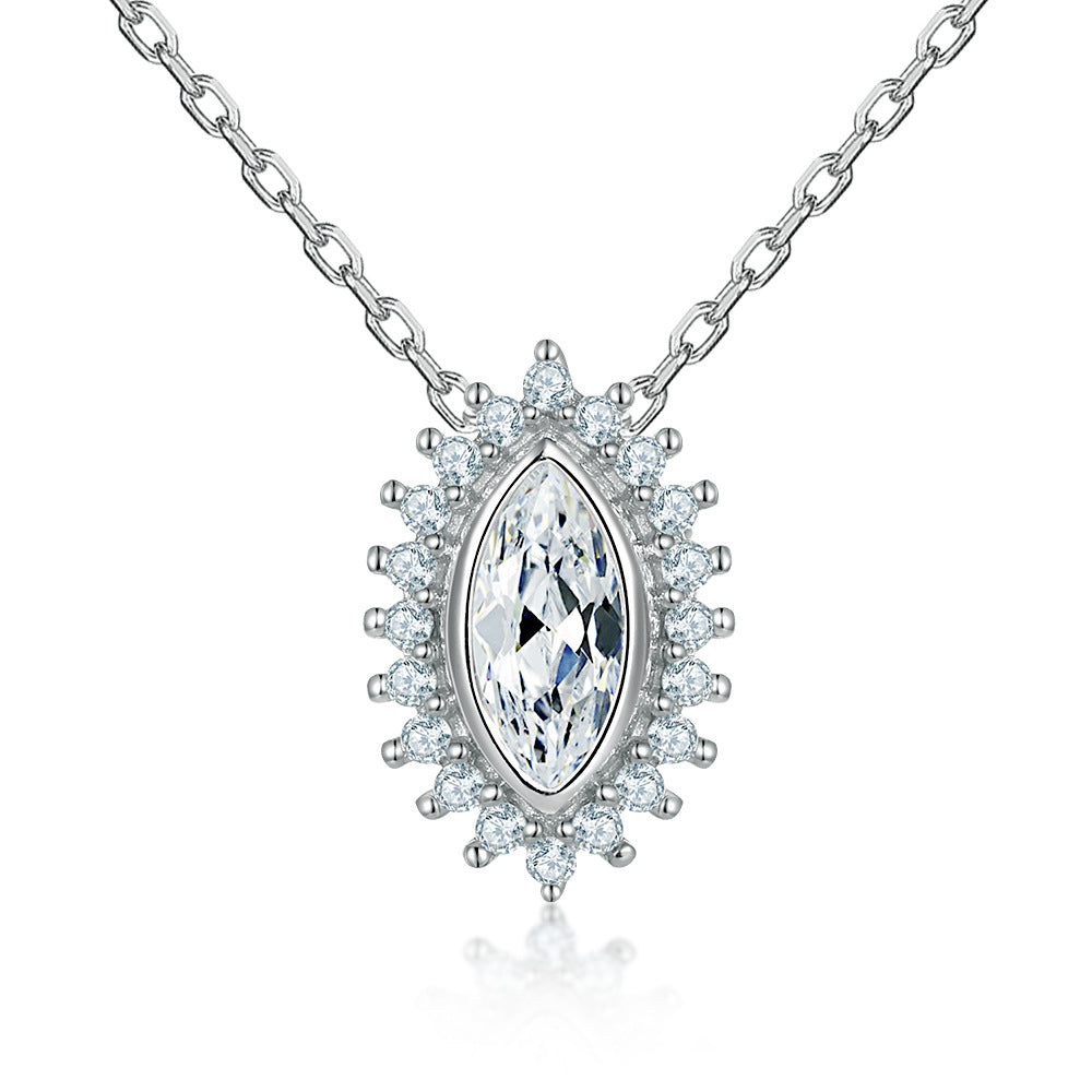 Elegant Marquise-Cut Simulated Diamond Jewelry Set in Sterling Silver with White Gold Plating