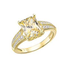 5.6-Carat Radiant Cut Multi-Color Simulated Diamond Engagement Ring