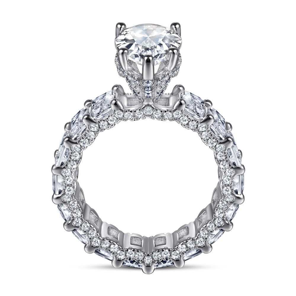 4.0-Carat Pear Cut Simulated Colorless Diamond Engagement Ring