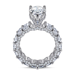 4.0-Carat Pear Cut Simulated Colorless Diamond Engagement Ring