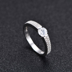 Classic 5.0mm Round Cut Sapphire Simulated Diamond Engagement Ring