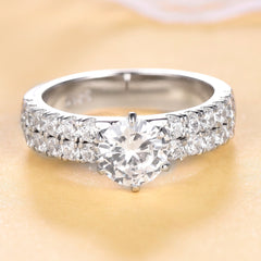 1.0-Carat Round Cut Simulated Diamond Engagement Ring with 6-Prong Setting