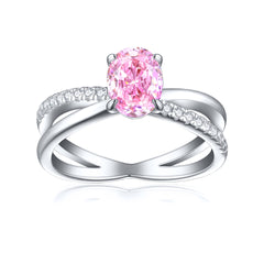 1.5-Carat Oval Cut Simulated Diamond Engagement Ring with Accents and 4-Prong Setting