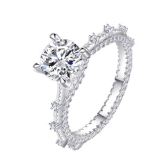 4 Prong 1.2-Carat Round Cut Colorless Simulated Diamond Engagement Ring