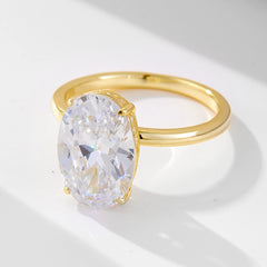 5.0-Carat Sona Simulated Diamond Wedding Set in Sterling Silver with Oval Cut, 18K Gold Plating