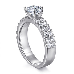 1.0-Carat Round Cut Simulated Diamond Engagement Ring with 6-Prong Setting