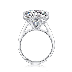 10-Carat Moissanite Statement Ring in Sterling Silver with Adjustable Band with GRA Certificate