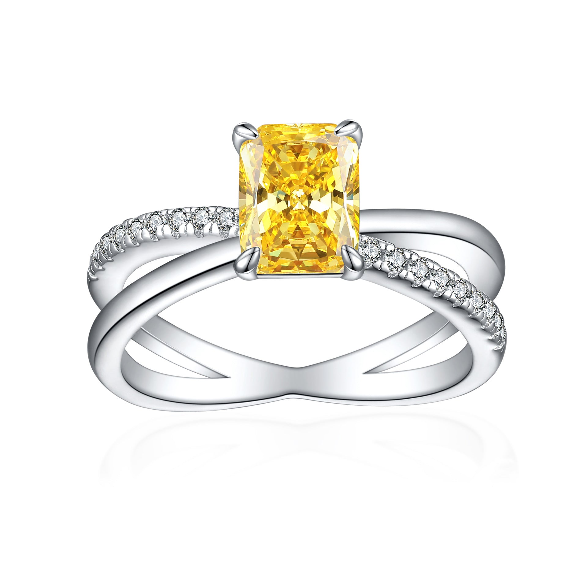 1.5-Carat Radiant Cut Simulated Diamond Engagement Ring with Accents