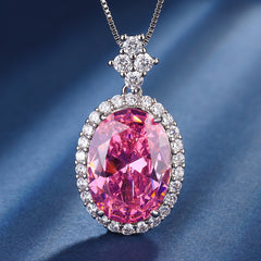 Simulated Gemstone Jewelry Set in White Gold-Plated Copper with Oval-Cut Stones