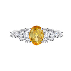 1.5-Carat Oval Cut Yellow Simulated Diamond Engagement Ring