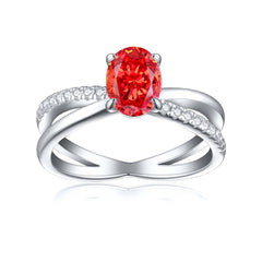 1.5-Carat Oval Cut Simulated Diamond Engagement Ring with Accents and 4-Prong Setting