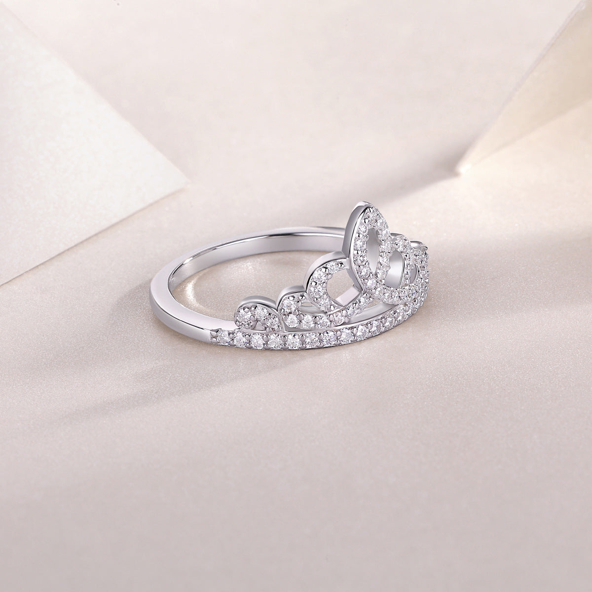 Round Moissanite Luxury Paved Wedding Band in Sterling Silver with GRA Certificate