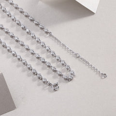 Moissanite Tennis Necklace in Sterling Silver with White Gold Plating with GRA Certificate