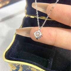 Moissanite Pendant Necklace in 18K White Gold Plated Sterling Silver with GRA Certificate