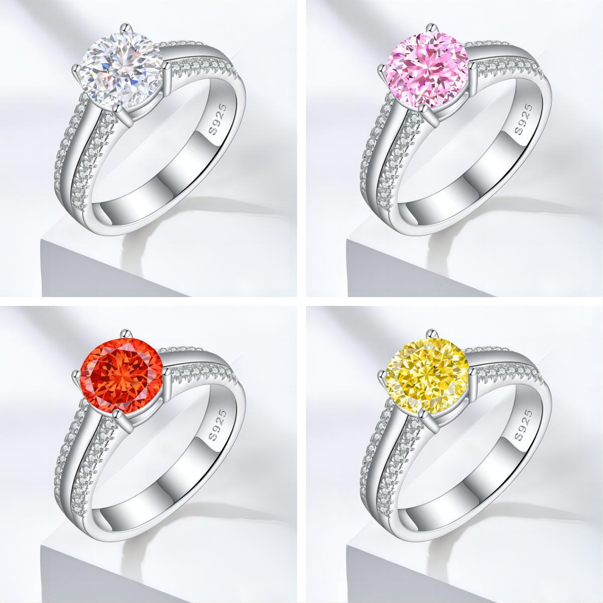 2.0-Carat Round Cut Simulated Diamond Wedding Set with Accents