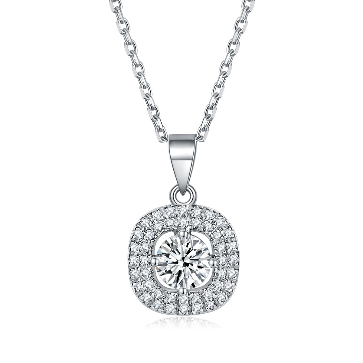 Elegant 3-Piece Sterling Silver Jewelry Set with Round Simulated Diamonds and Halo Design-Colorless