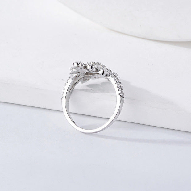 Intricate Full Diamond Micro-Pavé Engagement Ring with Pattern Reflection