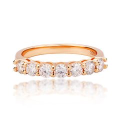 Seven-Stone Moissanite Wedding Band in Sterling Silver with GRA Certificate