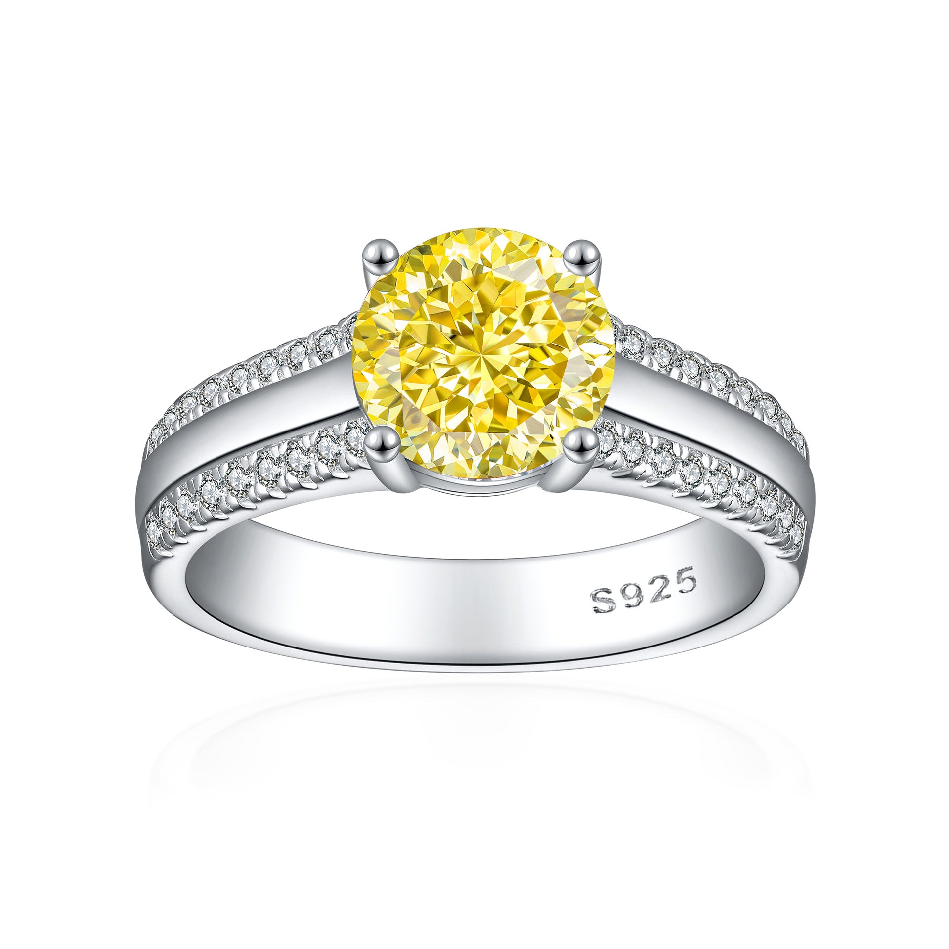 2.0-Carat Round Cut Simulated Diamond Wedding Set with Accents