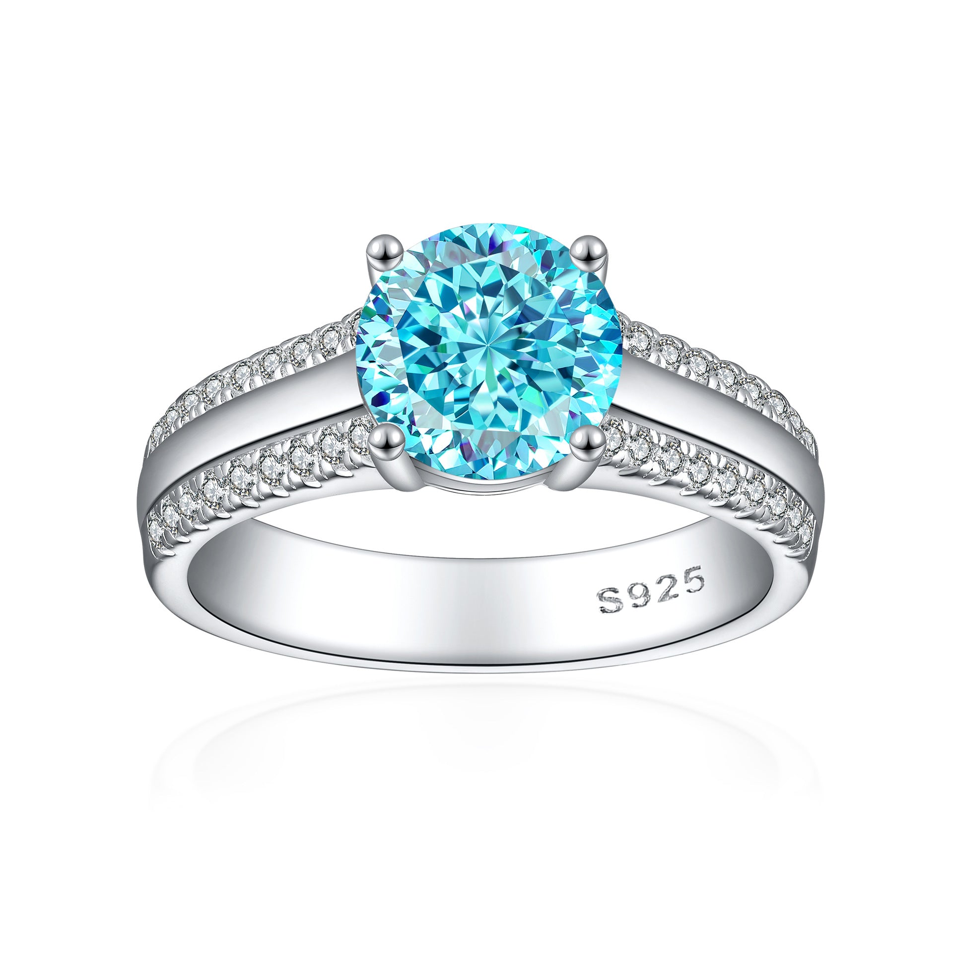 2.0-Carat Round Cut Simulated Diamond Wedding Set with Accents