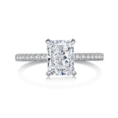 Accented 2.0-Carat Radiant Cut Pink/Colorless Simulated Diamond Engagement Ring