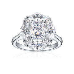 1.5-Carat Radiant Cut Simulated Diamond Engagement Ring with 4-Prong Setting