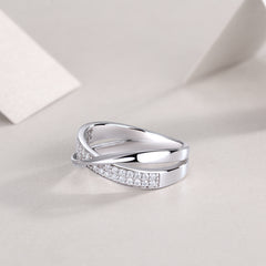 Round Moissanite Eternity Band in Sterling Silver with Classic Paved Design with GRA Certificate