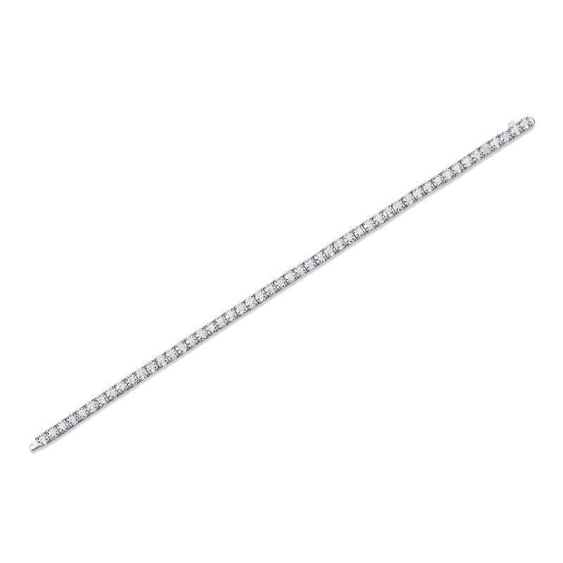 Moissanite Tennis Bracelet in White Gold Plated Sterling Silver with GRA Certificate