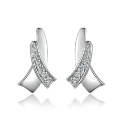 Elegant Simulated Diamond Jewelry Set in Sterling Silver with White Gold Plating