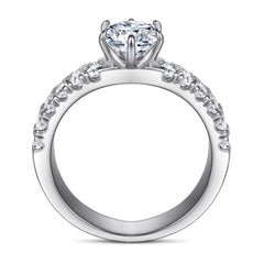 1.0-Carat Round Cut Simulated Diamond Engagement Ring with 6-Prong Setting