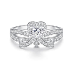 Heart-Cut Simulated Diamond Halo Engagement Ring in Sterling Silver