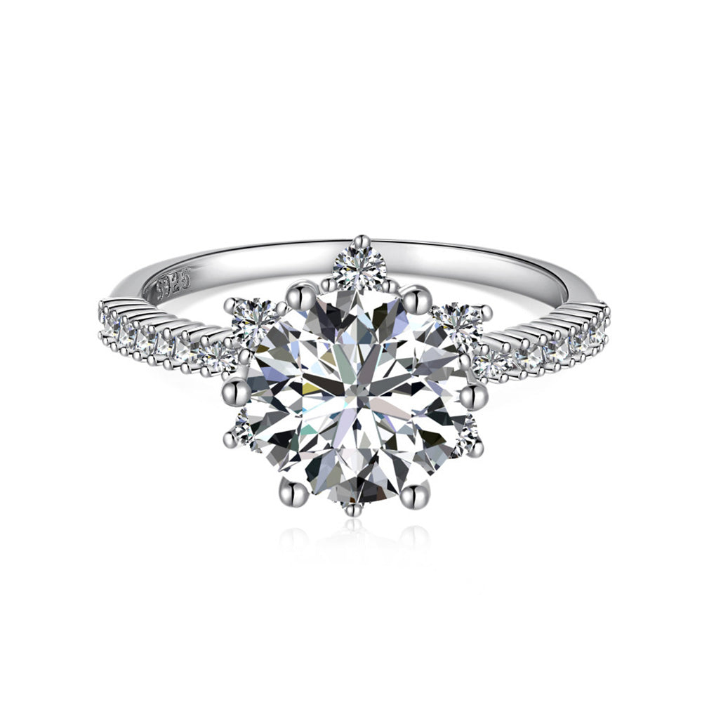 Accents 2.0-Carat Round Cut Colorless Simulated Diamond Engagement Ring