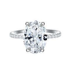 Accented Oval Cut Multi-Colored Simulated Gemstone Engagement Ring
